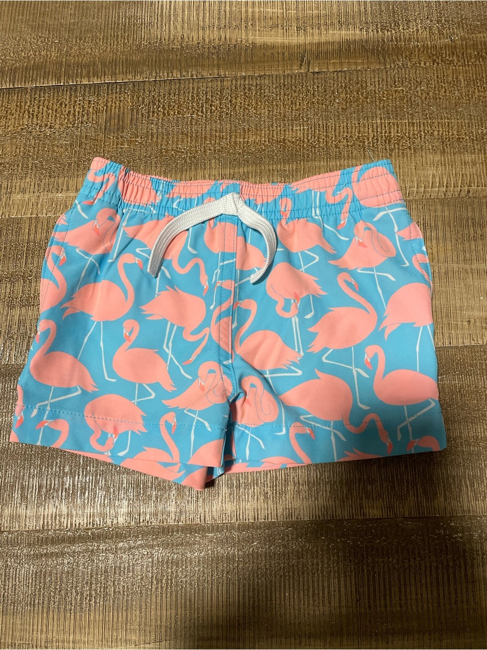 chubbies Kids Swim Shorts - Pink & Aqua Flamingo Print